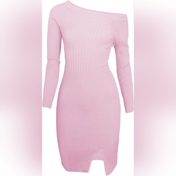 NWT Slim Fit Rib Knit Boat Neck Stretch Bodycon Dress Small - Picture 10 of 13